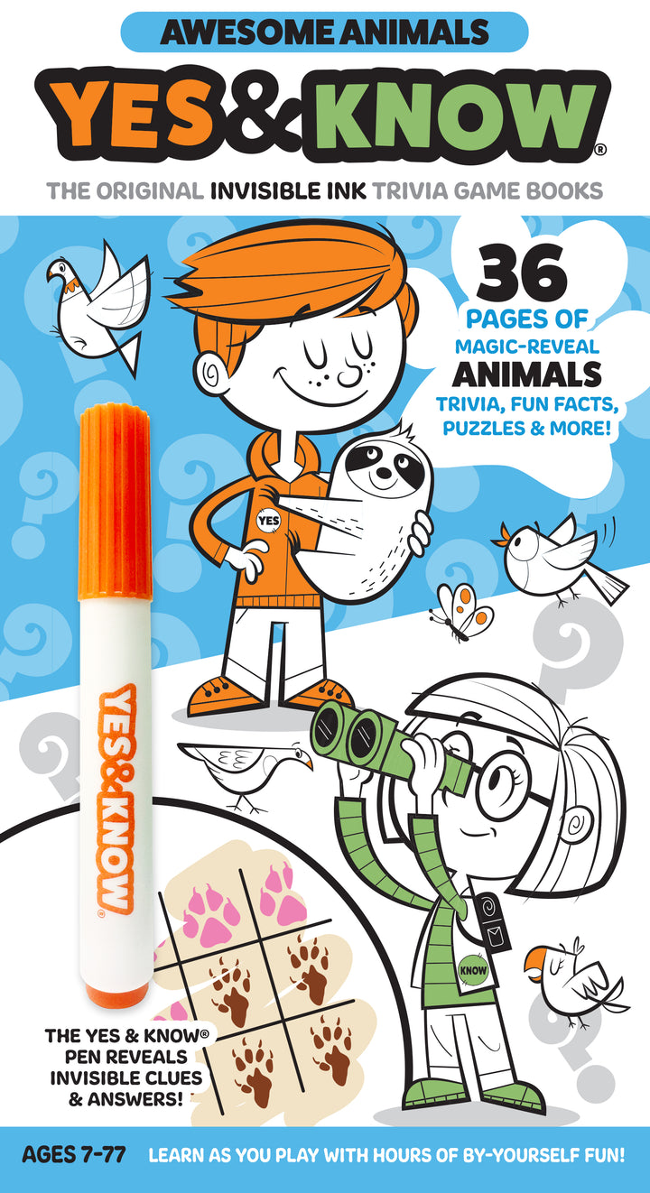 The Original Yes & Know® Invisible Ink Trivia Game Books: Awesome Animals | Tree Town Toys