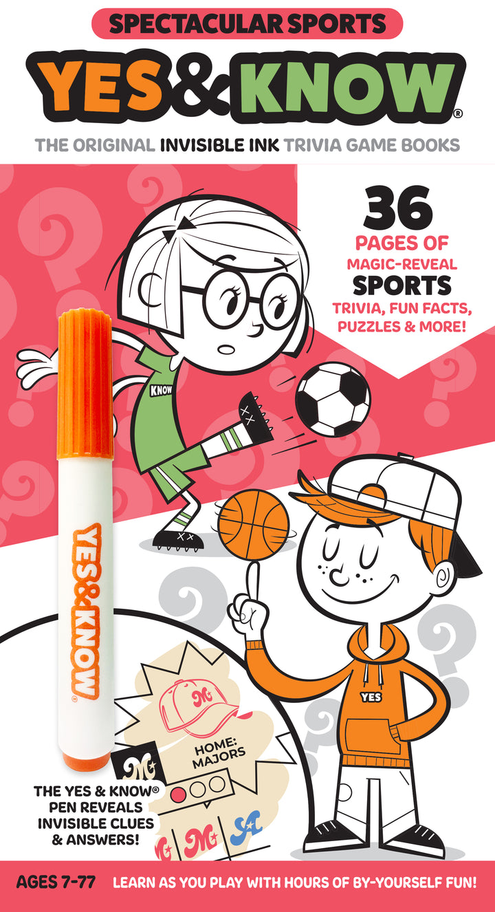 The Original Yes & Know® Invisible Ink Trivia Game Books: Spectacular Sports | Tree Town Toys