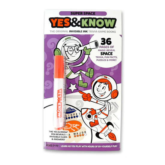 The Original Yes & Know® Invisible Ink Trivia Game Books: Super Space | Tree Town Toys