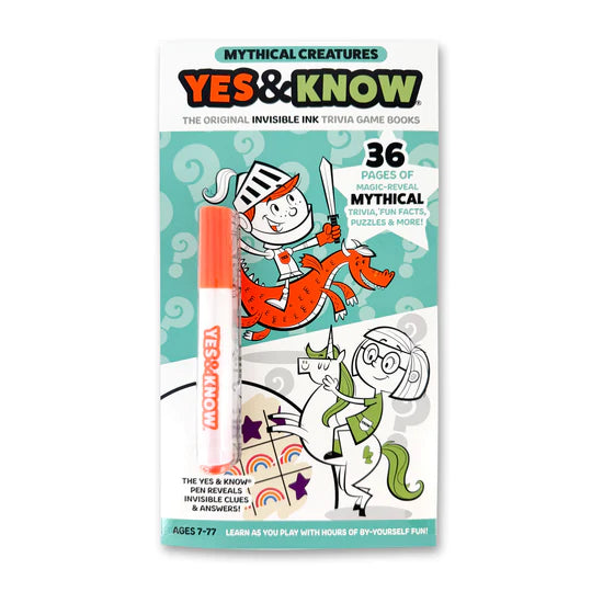 The Original Yes & Know® Invisible Ink Trivia Game Books: Mythical Creatures | Tree Town Toys