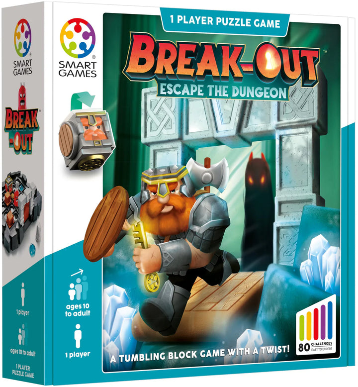 Break-Out: A Rolling, Tumbling Block Escape Game with 80 Challenges | Smart Games