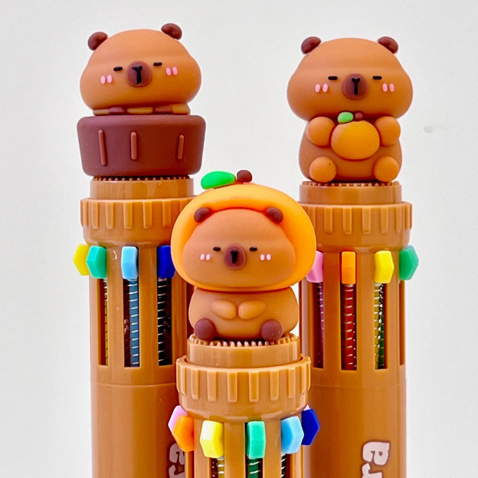 Capybara 10 Color Retractable Ball Pen