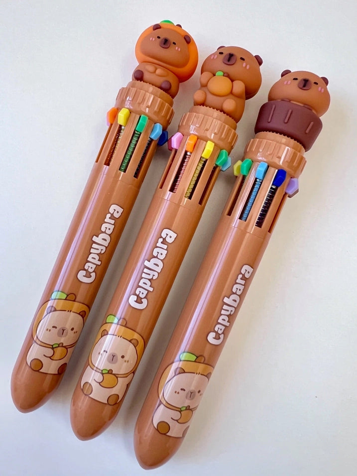 Capybara 10 Color Retractable Ball Pen