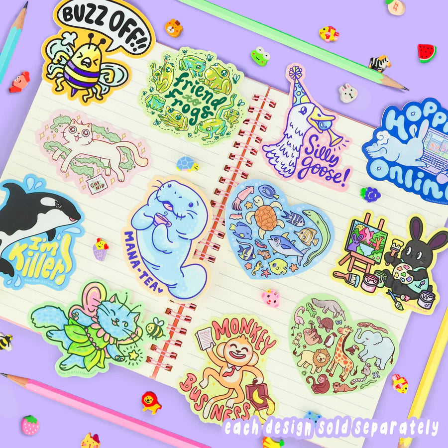 Silly Goose Funny Animal Vinyl Sticker | Turtle's Soup