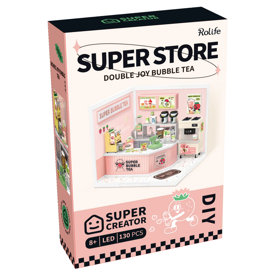 Double Joy Bubble Tea Shop DIY Miniature Kit | Hands Craft