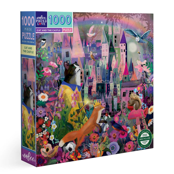 Cat and the Castle 1000 Piece Square Puzzle | eeBoo