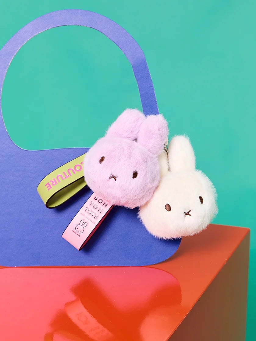 Miffy ECO Fuzzy Lilac Bag Charm - 4.5" | Bon Ton Toys