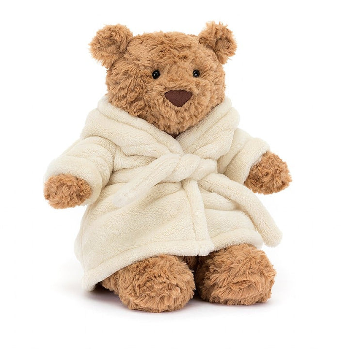 front view of bartholomew bear without robe hood on