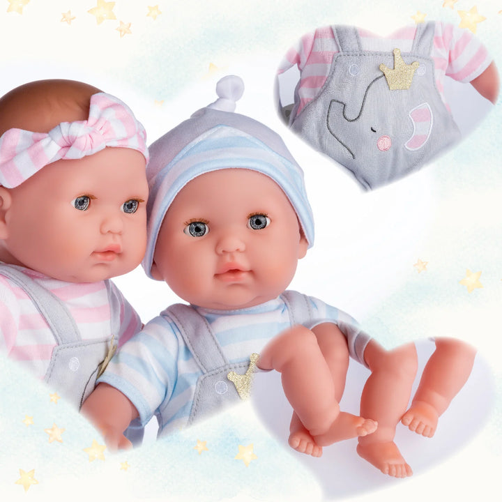 Berenguer Boutique Twins - 15" Soft Body Baby Dolls - Open/Close Eyes | JC Toys - LOCAL PICK UP ONLY