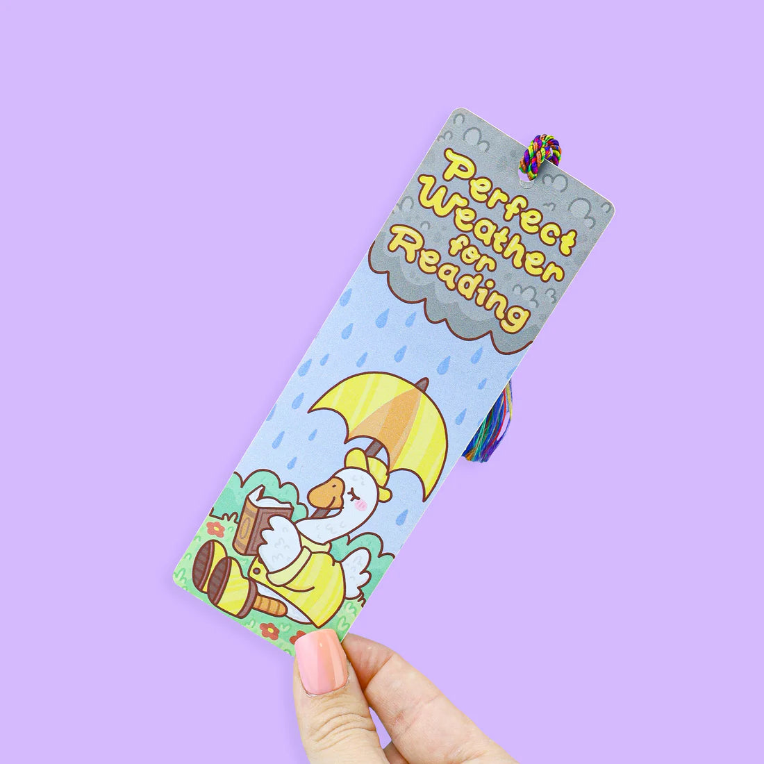 Rainy Day Reading Goose Bookmark With Tassel | Turtle's Soup