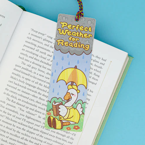Rainy Day Reading Goose Bookmark With Tassel | Turtle's Soup