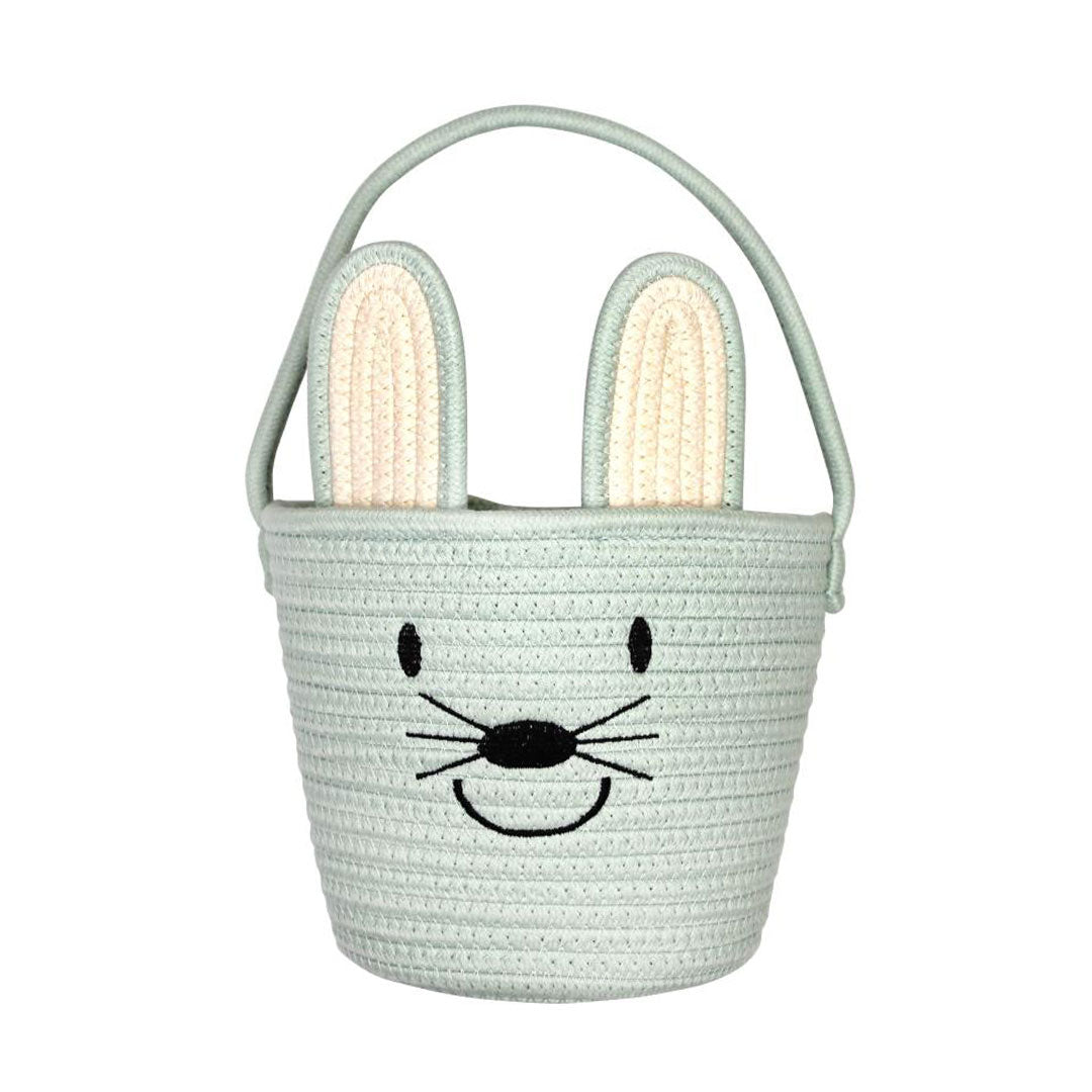 front of blue bunny basket