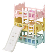 triple bunk beds set up