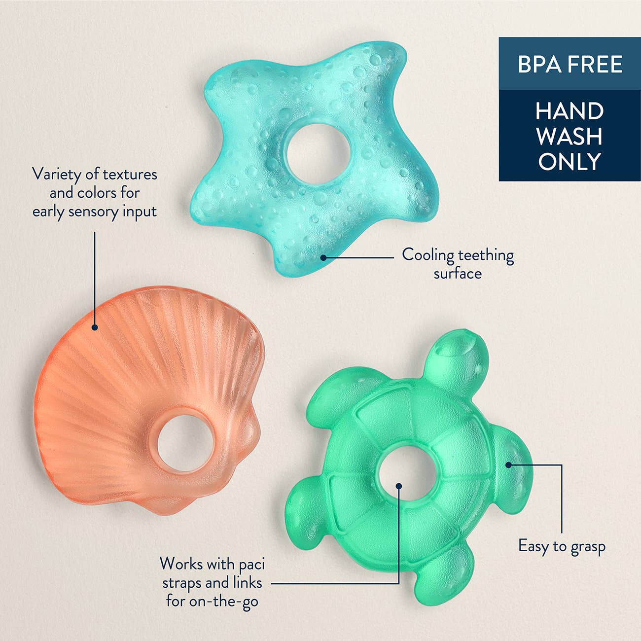 Cutie Coolers™ Silly Foods Water Filled Teethers (3-pack)