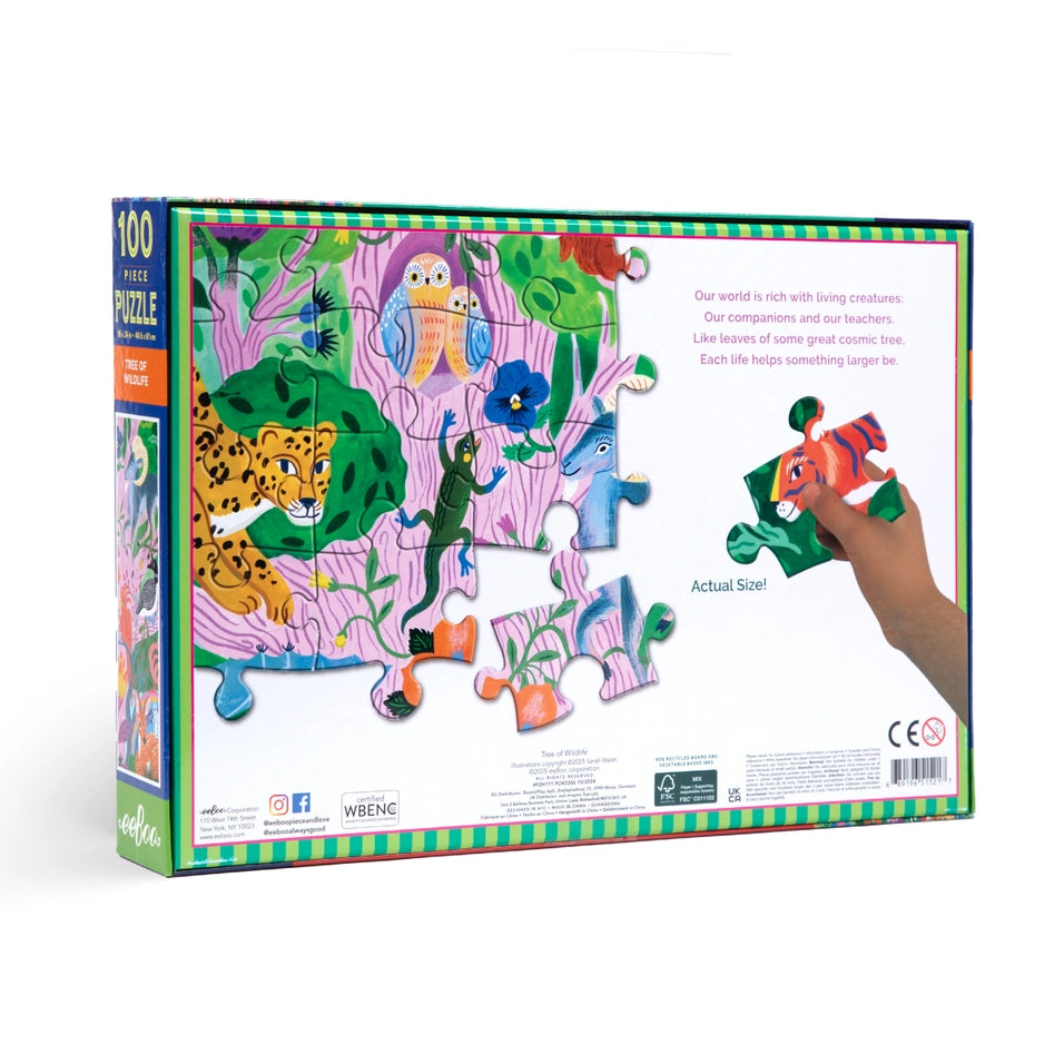 Tree of Wildlife 100 Piece Rectangle Puzzle | eeBoo