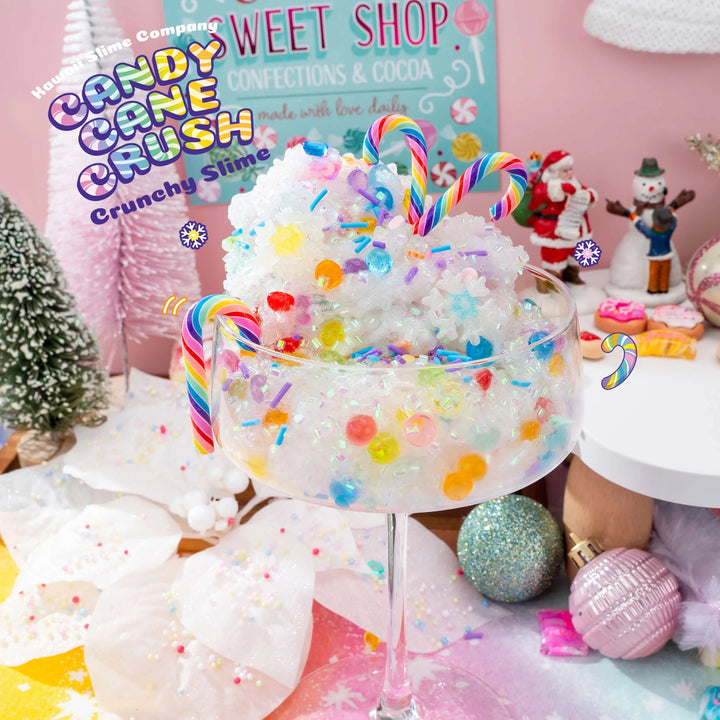 Candy Cane Crush Crunchy Slime | Kawaii Slime Company