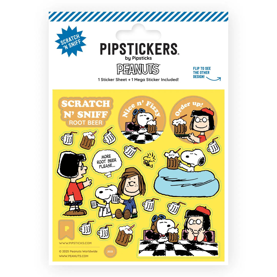 Peanuts Fizzy Root Beer Scratch 'n Sniff (2ct) Stickers | Pipsticks