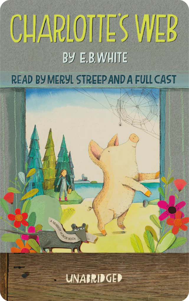 Charlotte's Web Yoto Card read by Meryl Streep and full cast, unabridged version showing characters from book