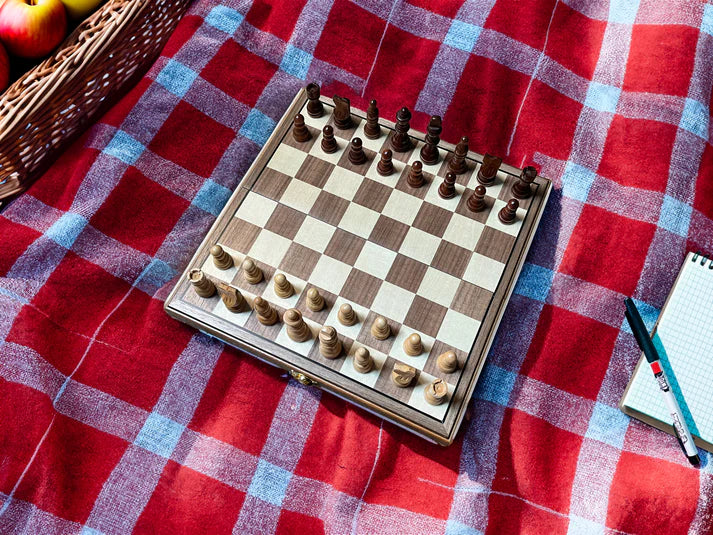 WE Games Folding Wood Travel Chess Set | Wood Expressions