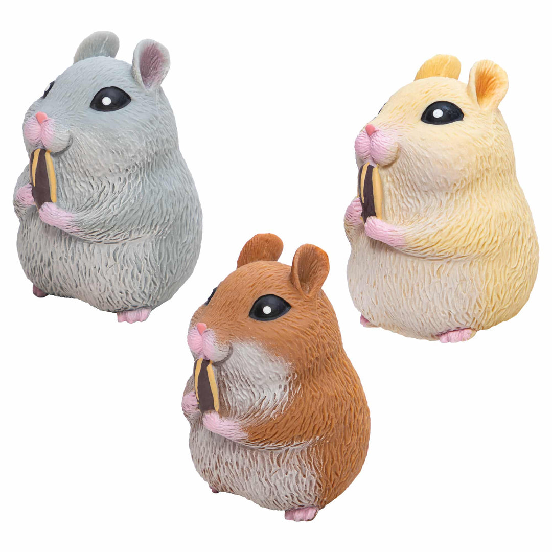 angled front view of all 3 chonky hamsters