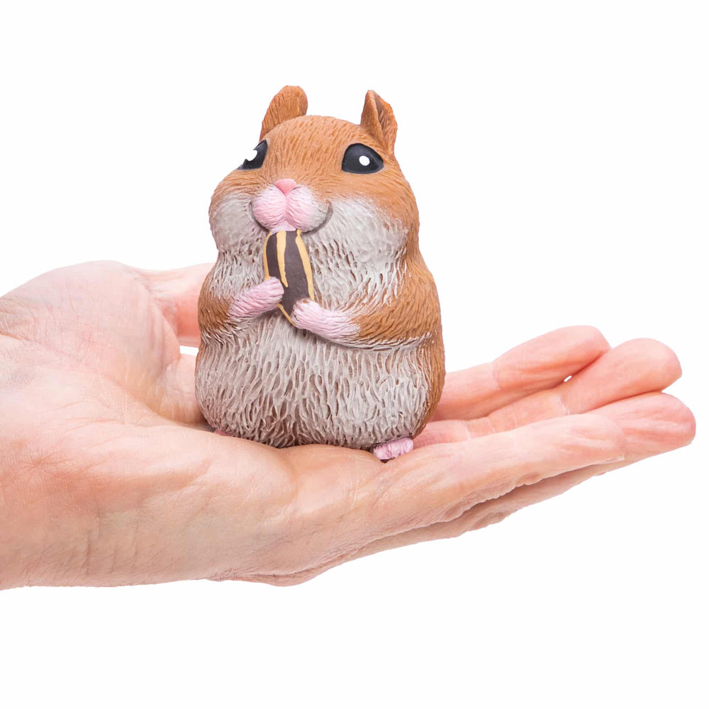 brown hamster sitting in palm