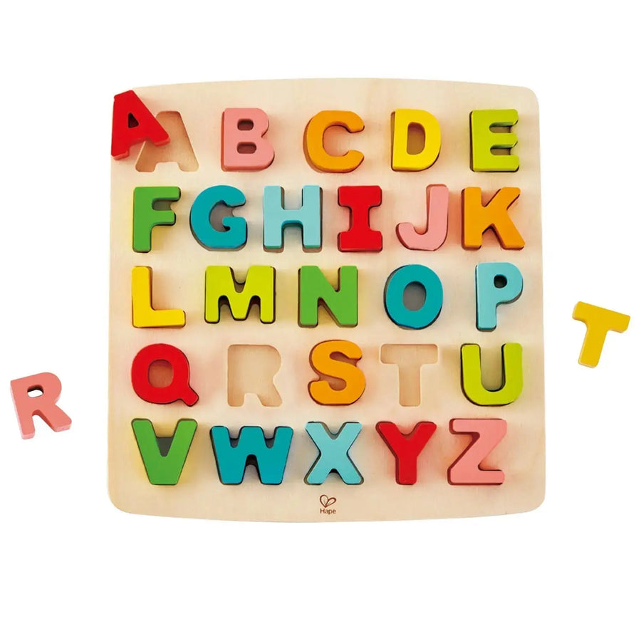 top view of alphabet puzzle
