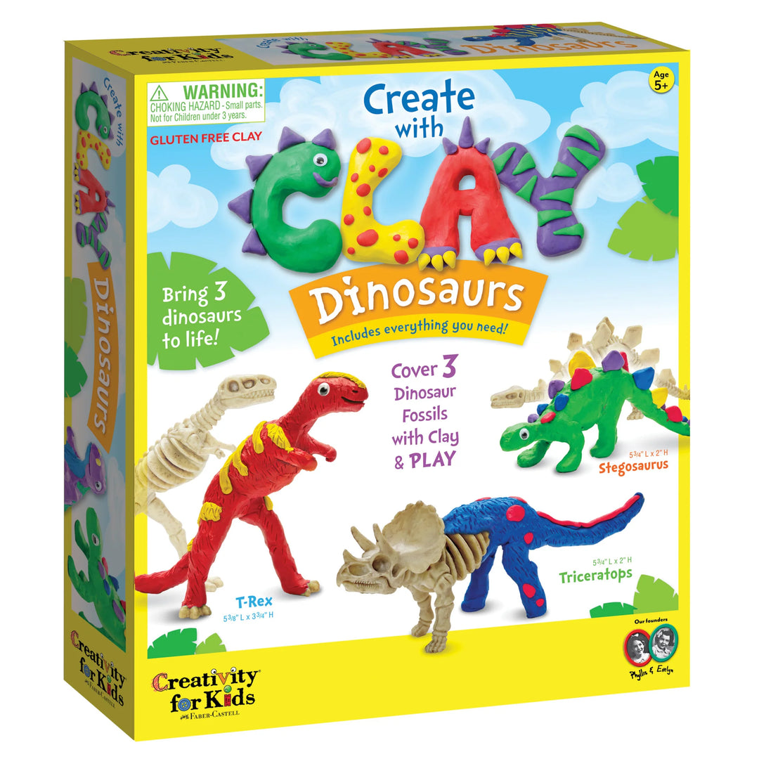 cover art of create with clay dinosaurs