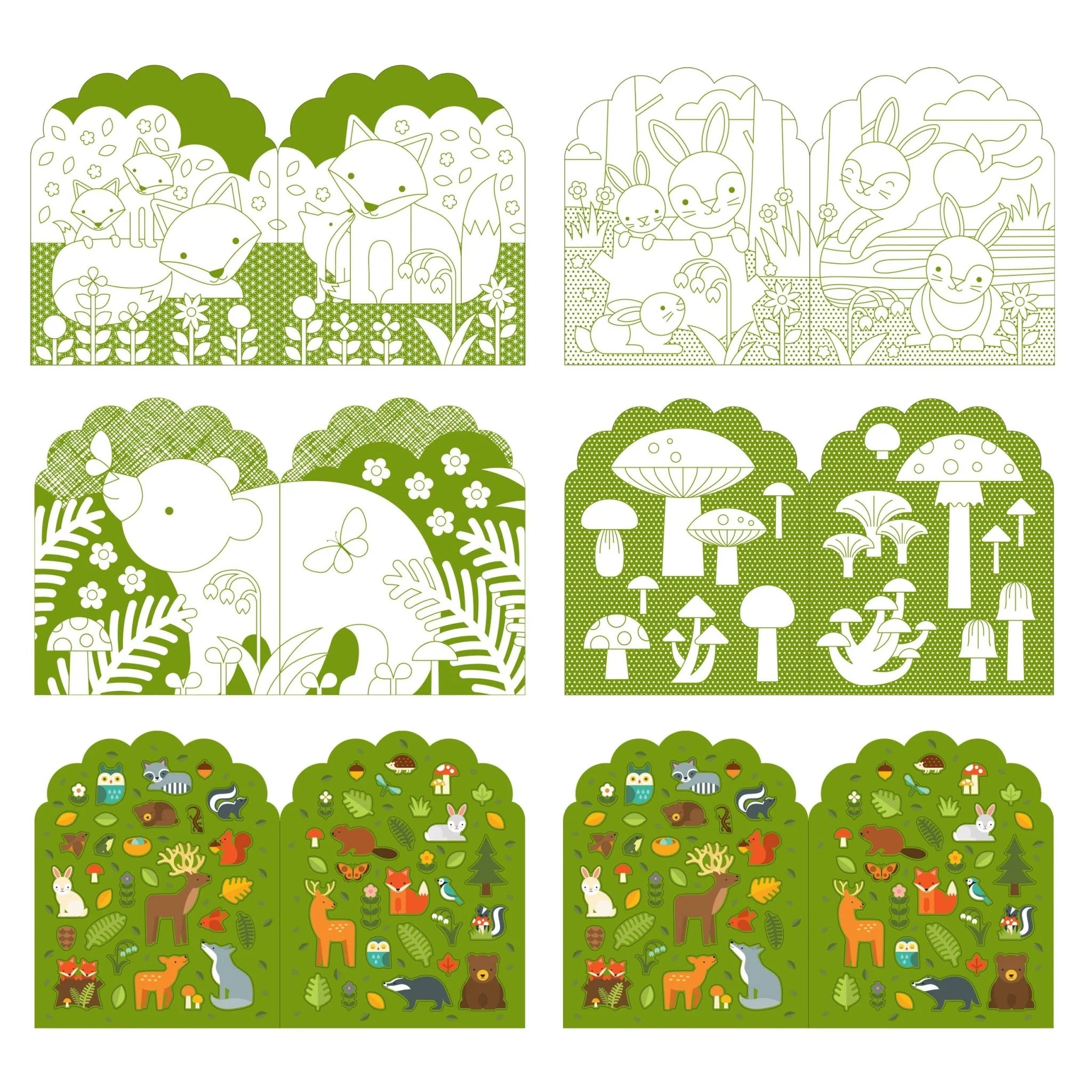 Coloring Book with Stickers: Woodland | petit collage