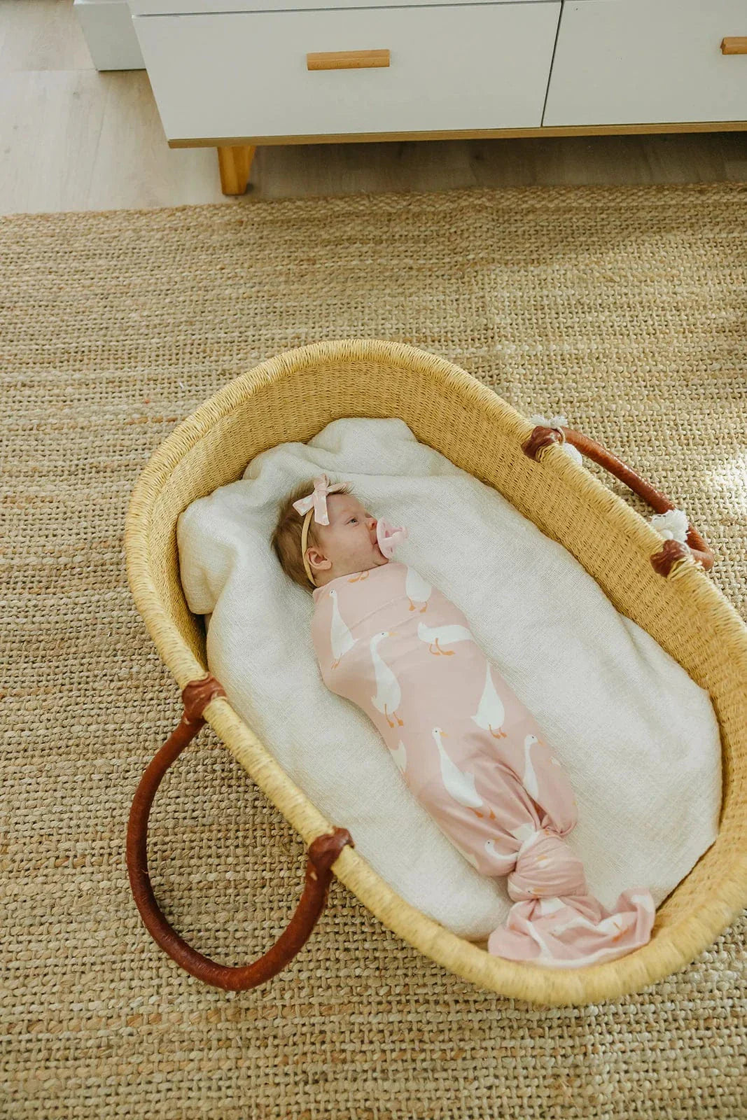 Copper Pearl Baby Goosie Ribbon Nylon Bow