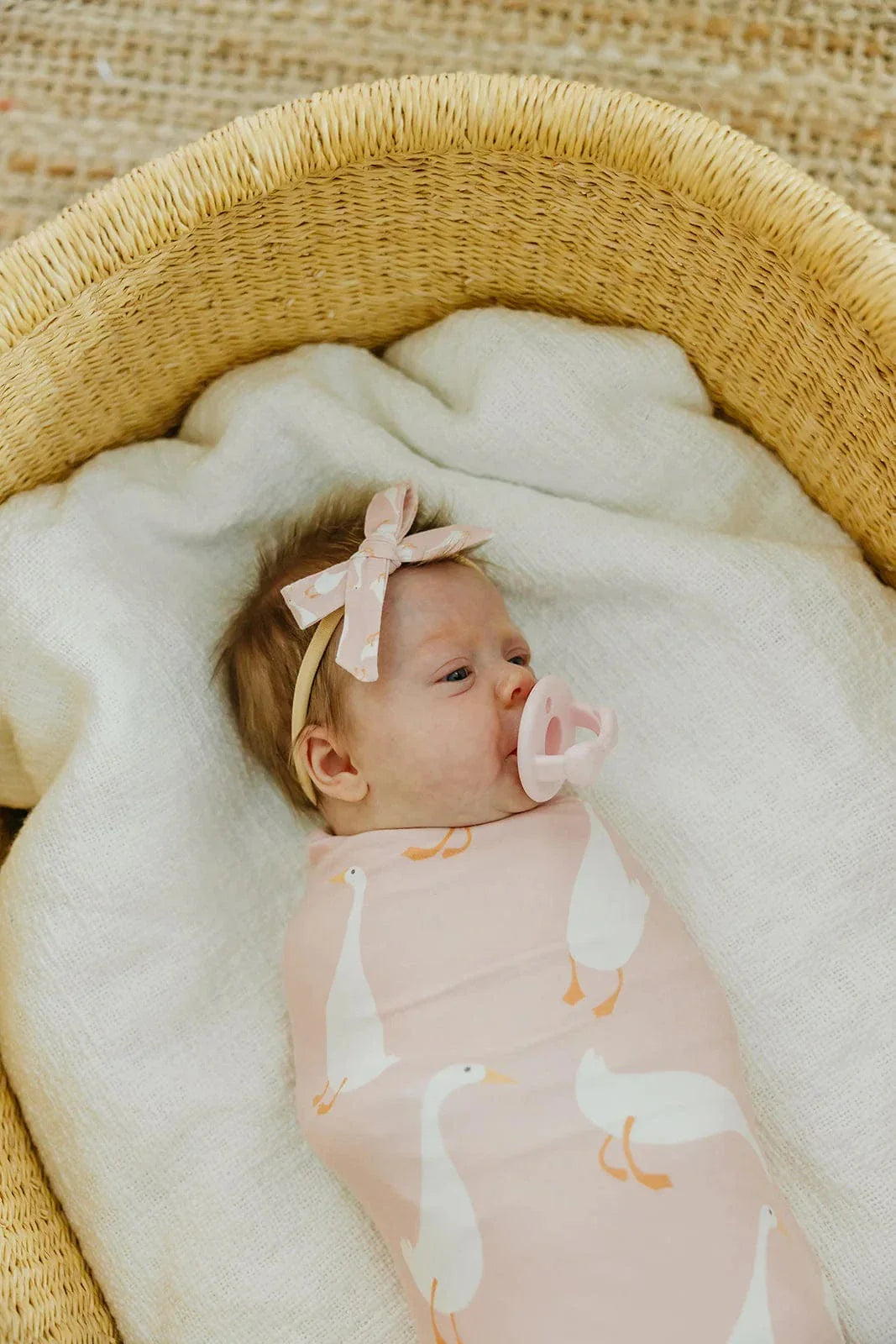 Copper Pearl Baby Goosie Ribbon Nylon Bow