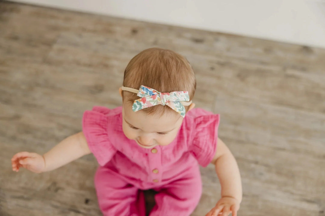 Copper Pearl Baby Lark Ribbon Nylon Bow