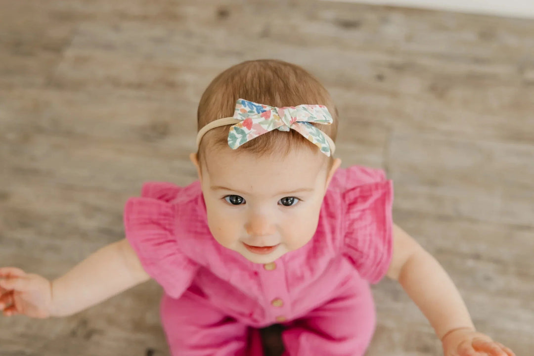 Copper Pearl Baby Lark Ribbon Nylon Bow
