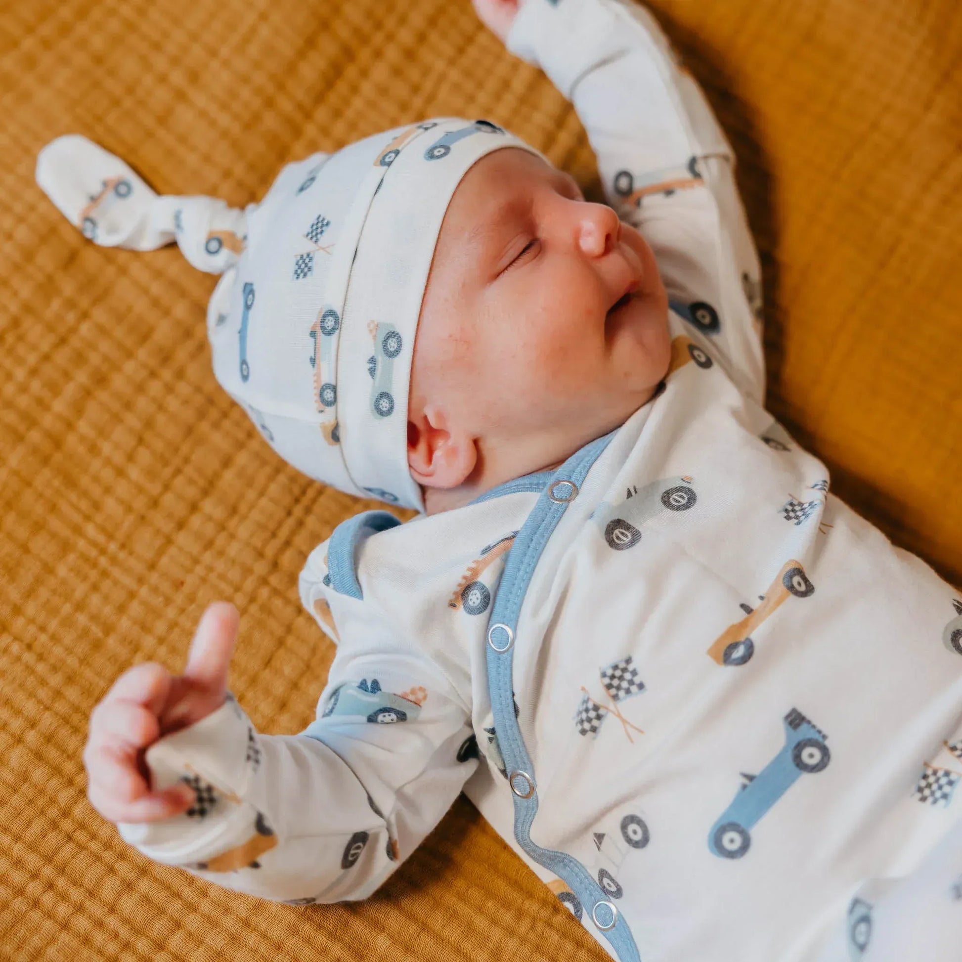 Copper Pearl Baby Speedster Newborn Knotted Gown
