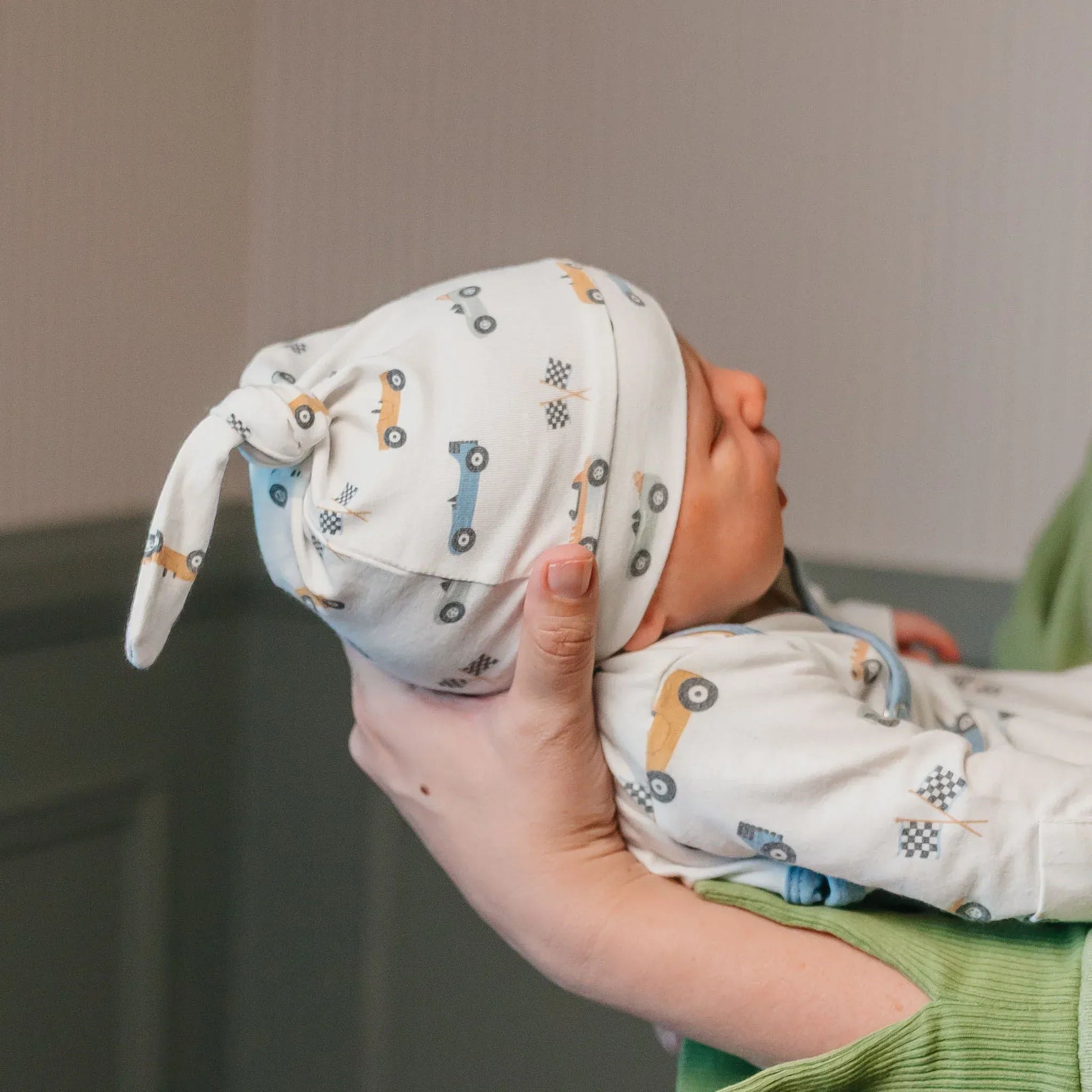 Copper Pearl Baby Speedster Top Knot Hat