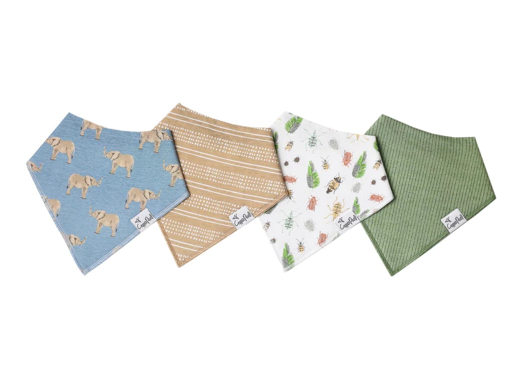 Copper Pearl Bib Peanut Baby Bandana Bib Set (4-pack)