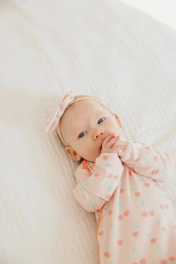 Copper Pearl Headband Cheery Classic Nylon Bow