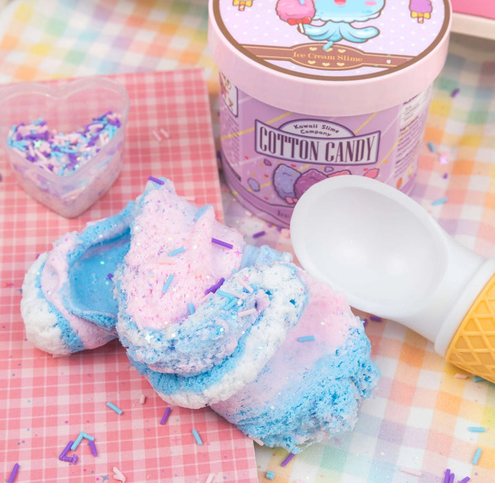 Cotton Candy Scented Ice Cream Pint Slime | Kawaii Slime Company