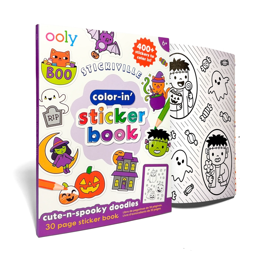 Stickiville Color-in' Sticker Book - Cute N Spooky Doodles | OOLY