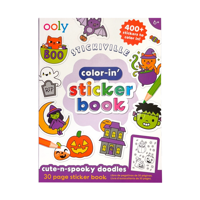 Stickiville Color-in' Sticker Book - Cute N Spooky Doodles | OOLY