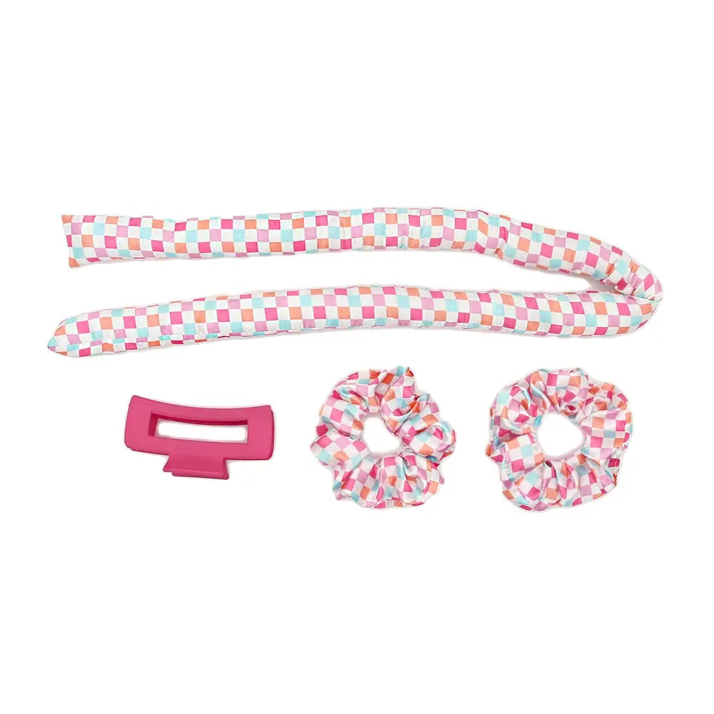 Check Satin Curling Set | Mavi Bandz