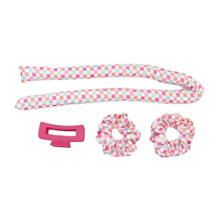 Check Satin Curling Set | Mavi Bandz