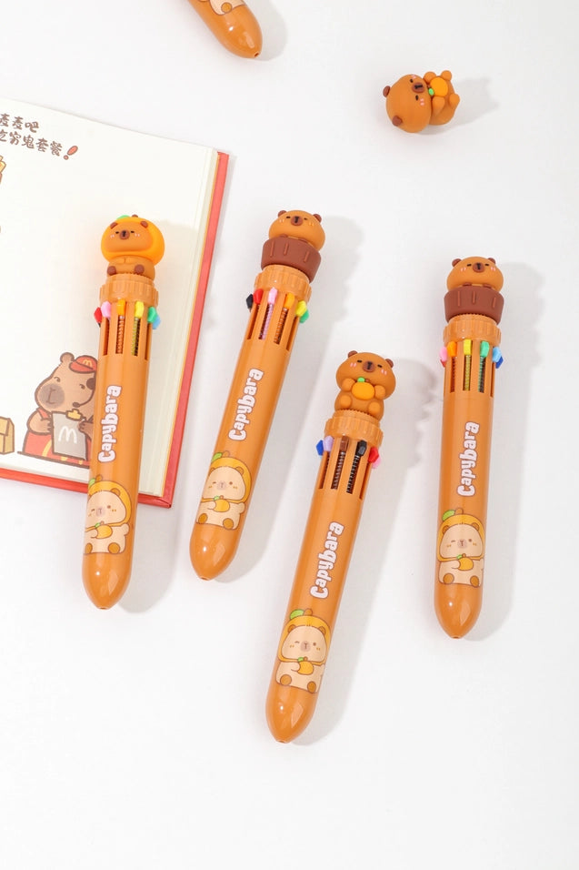 Capybara 10 Color Retractable Ball Pen