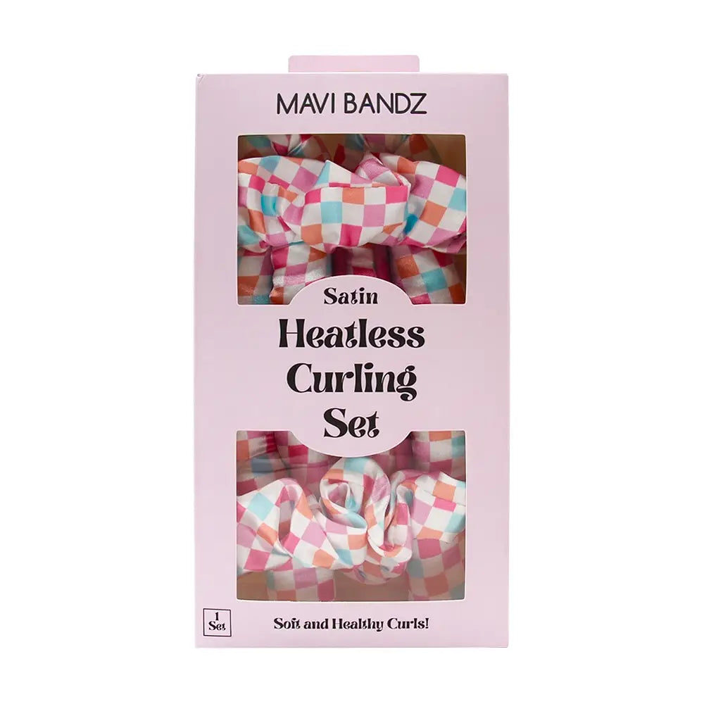 Check Satin Curling Set | Mavi Bandz
