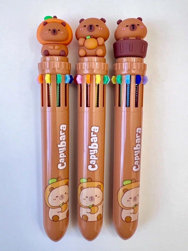 Capybara 10 Color Retractable Ball Pen