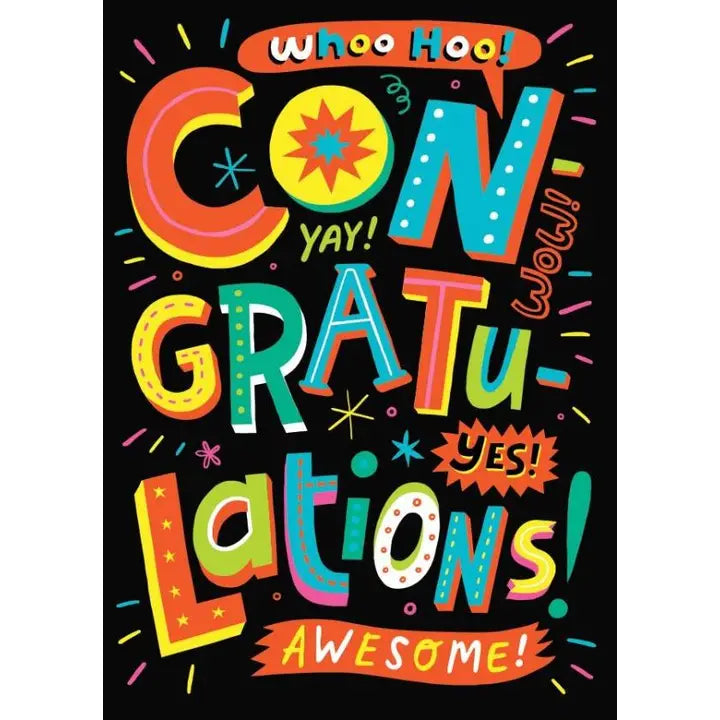 Congratulations Neon Birthday Card