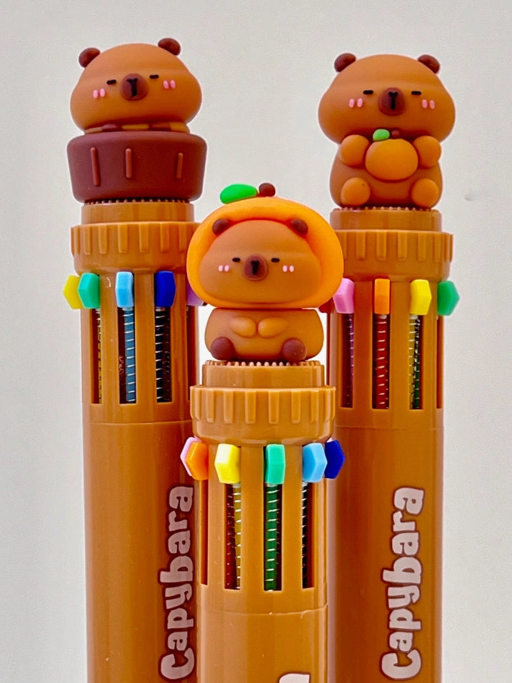 Capybara 10 Color Retractable Ball Pen