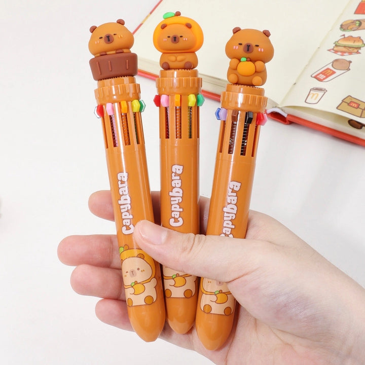 Capybara 10 Color Retractable Ball Pen