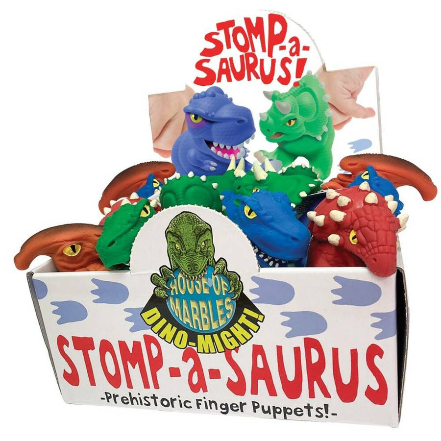 box of dino finger puppets