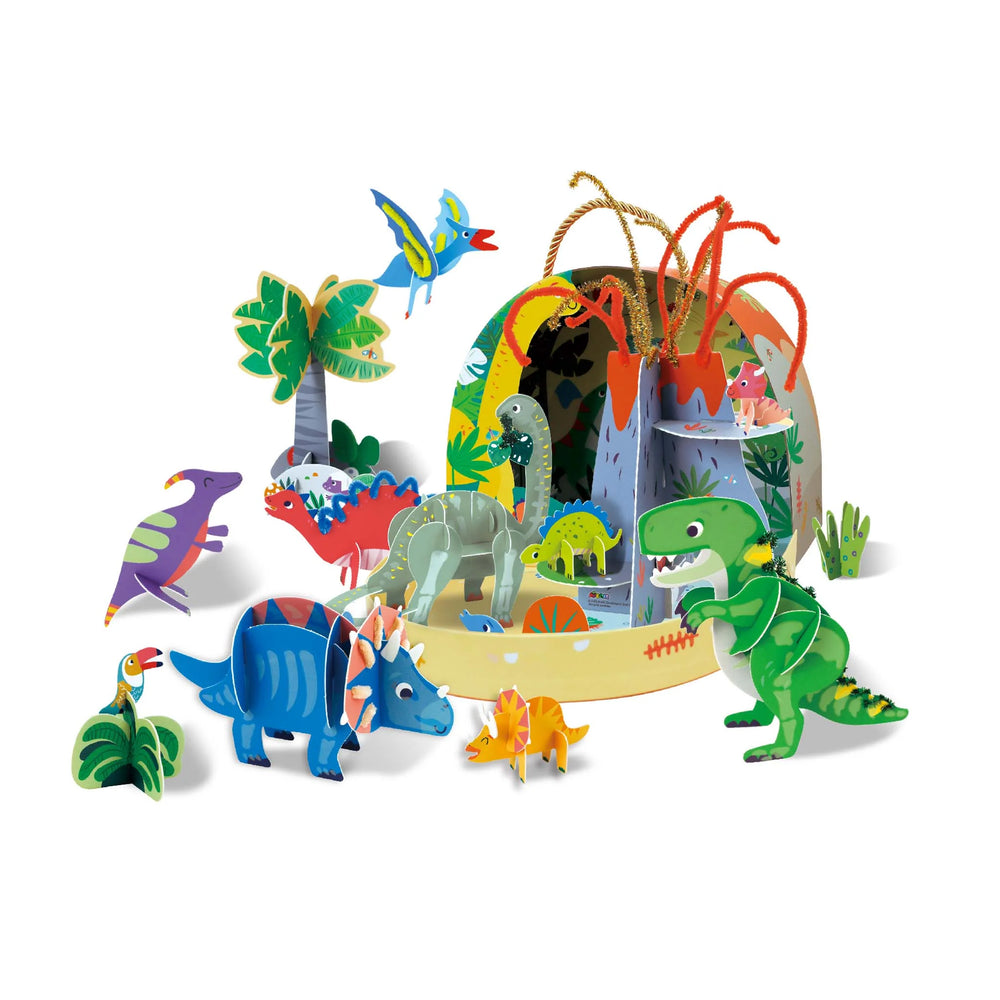 example of completed dino world craft play box