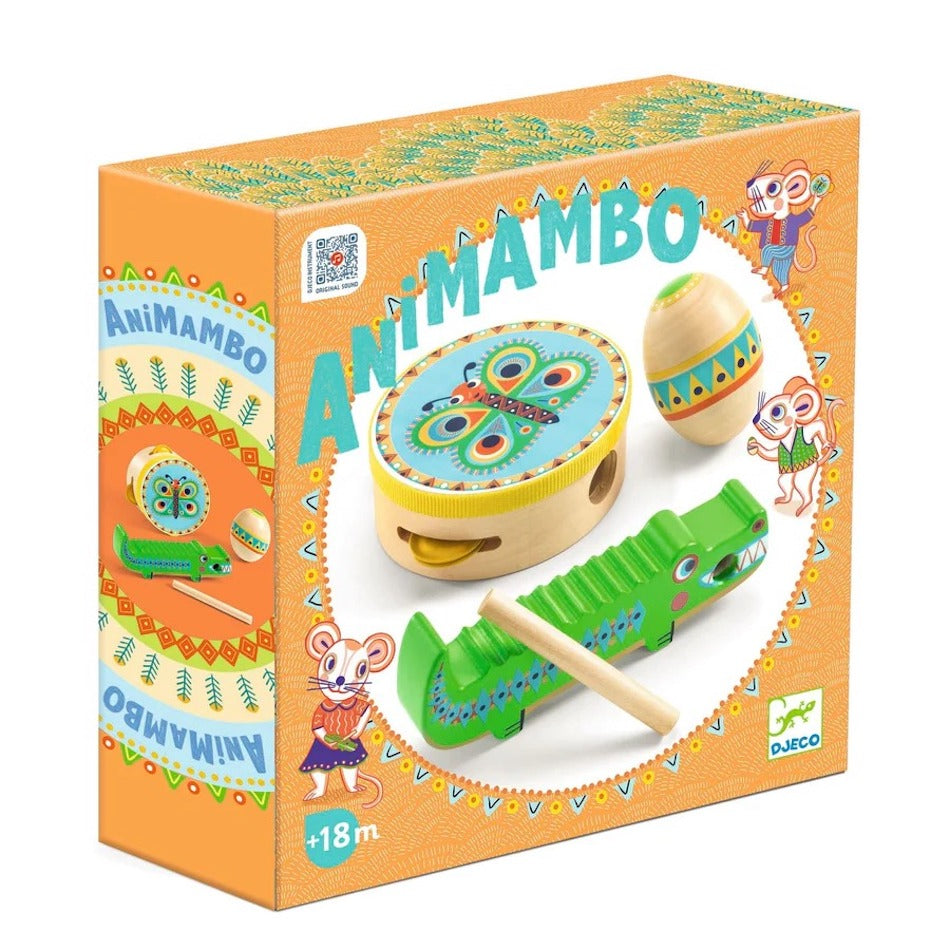 Animambo 3 Piece Set - Guiro, Maracas, Tambourine | DJECO